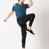 Teal Cut Out Mesh Tee