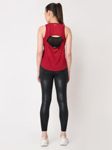 Aurora Red Mesh Open Back Tank