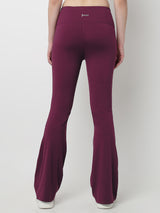 Wine Functional Flared Pants
