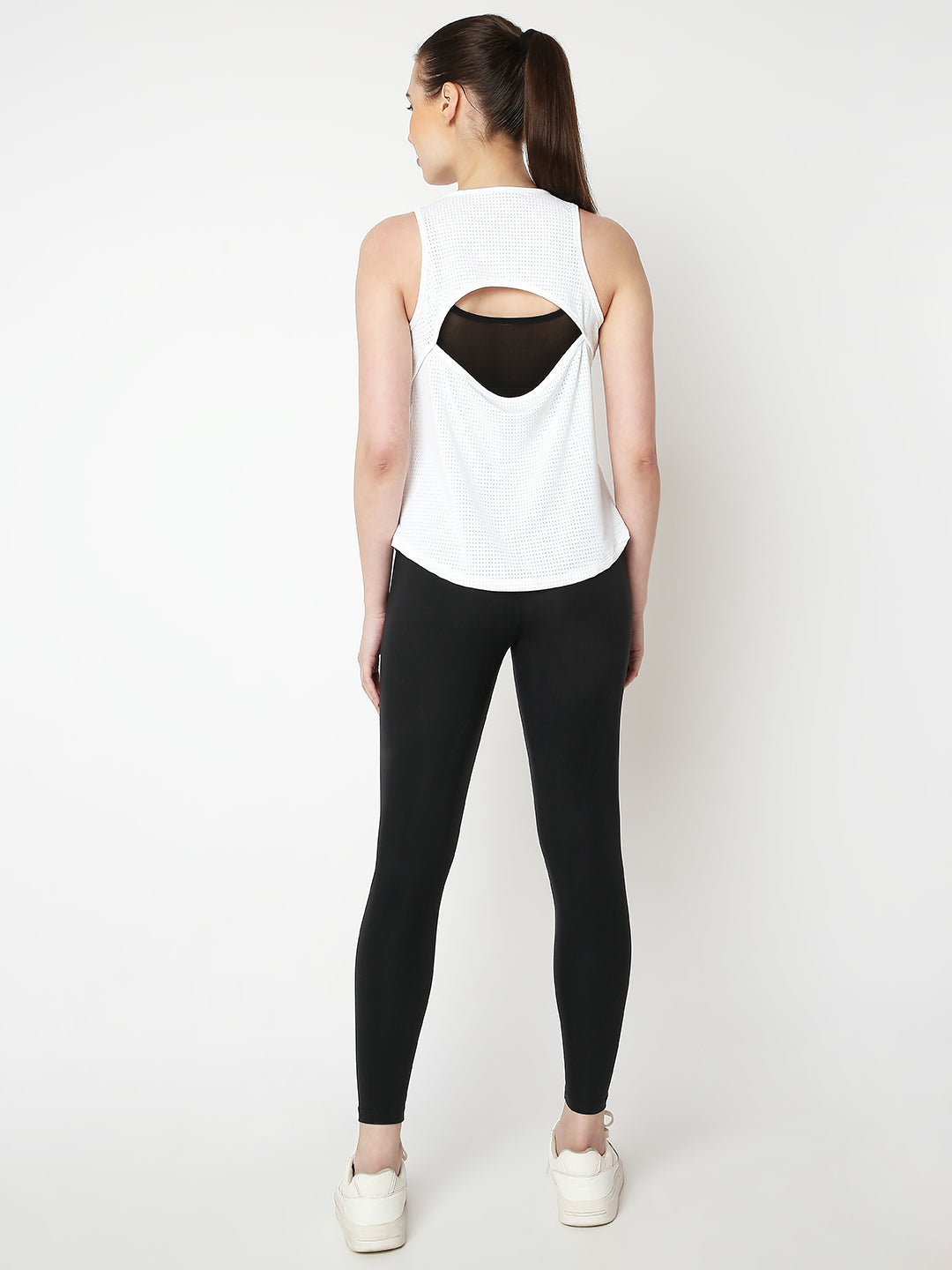 White Open Back Tank