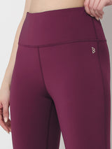 Wine Functional Flared Pants