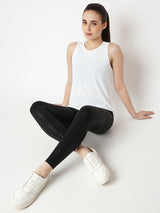 White Open Back Tank