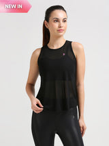 Black Mesh Open Back Tank