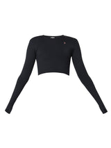 Black Tie-Up Crop Top