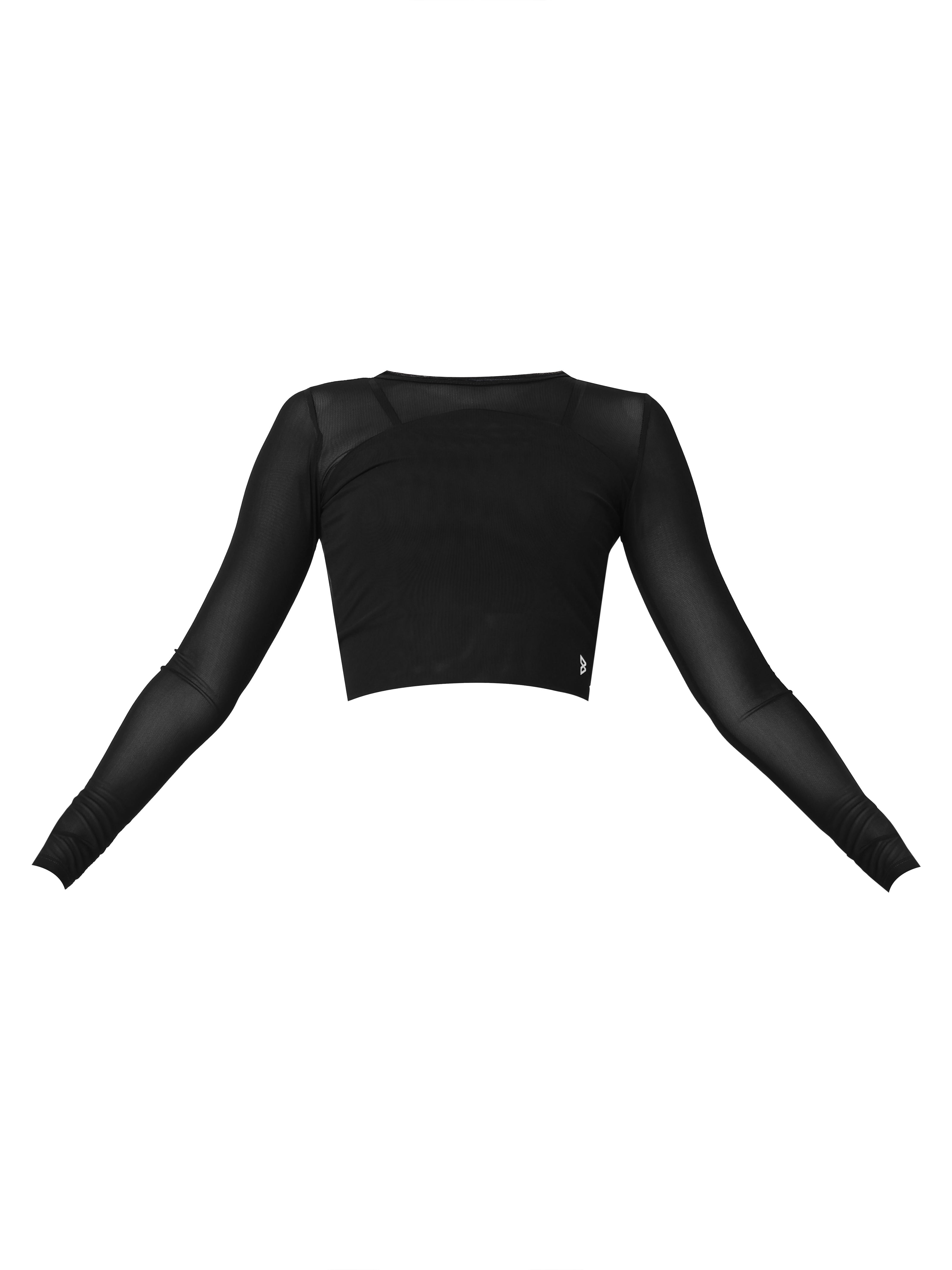 Black Mesh Open Back Tee