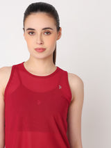 Aurora Red Mesh Open Back Tank