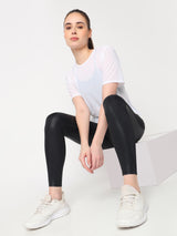 White Open Back Mesh Tee