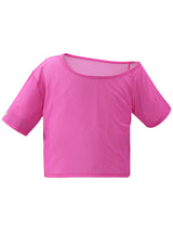 Hot Pink Mesh Off-Shoulder Tee