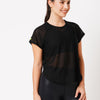 Black All Mesh Sheer Tee