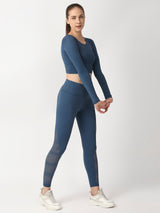 Crystal Teal Cut Out Leggings