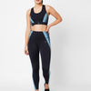 Black And Teal Leopard Wave High Waist Leggings