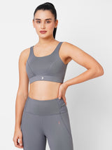 Frost Grey Criss Cross Essential Sports Bra
