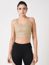 Nevertheless Gold Croc Sports Bra