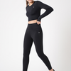 Black Essential Crop Top Set