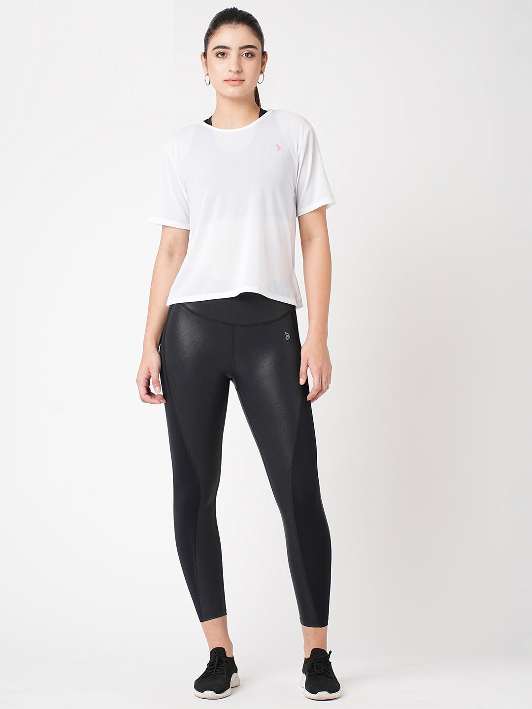 White Open Back Mesh Tee