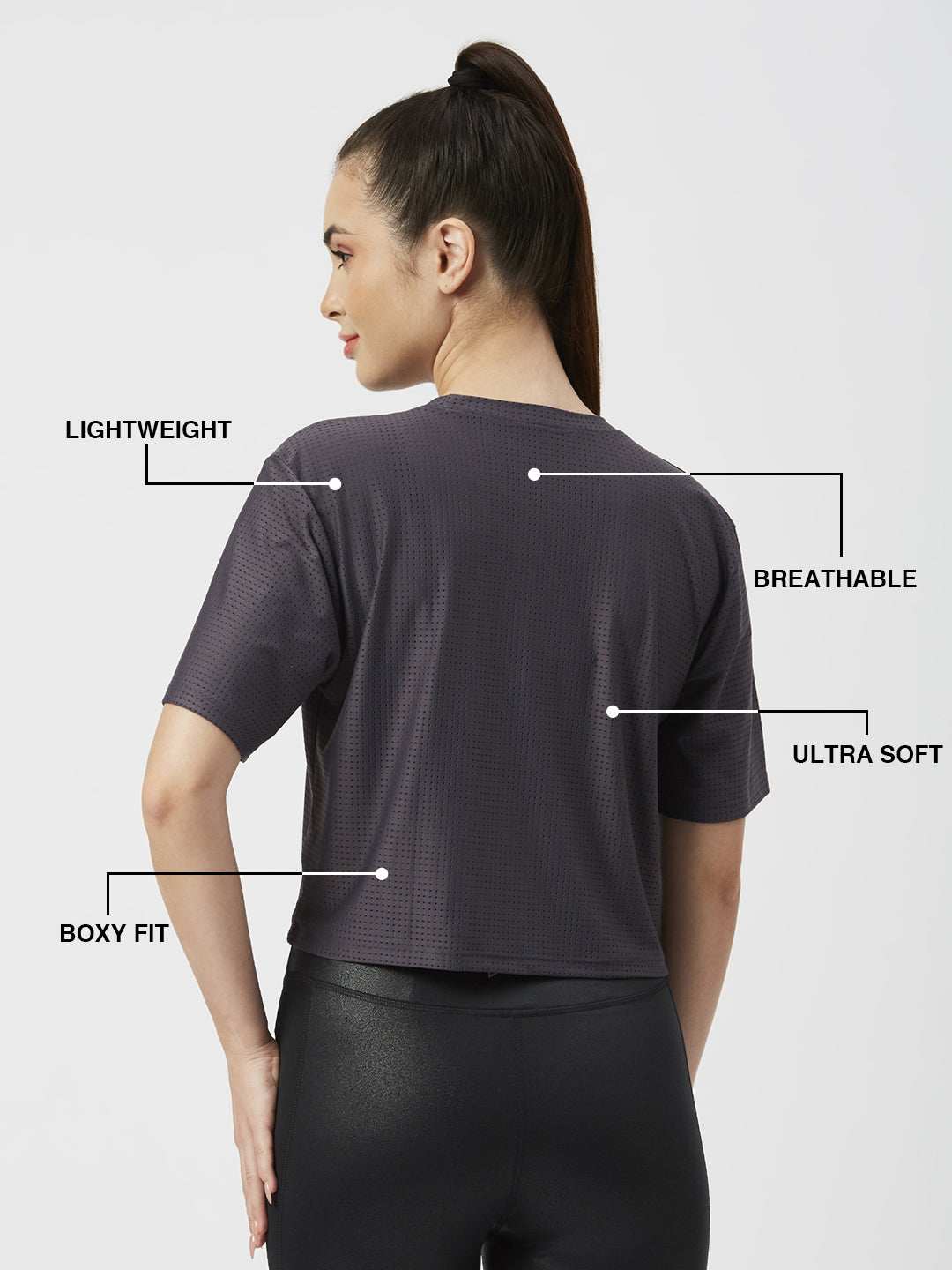 Ash Grey Boxy Mesh Tee
