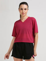 Viva Magenta Boxy Mesh Tee