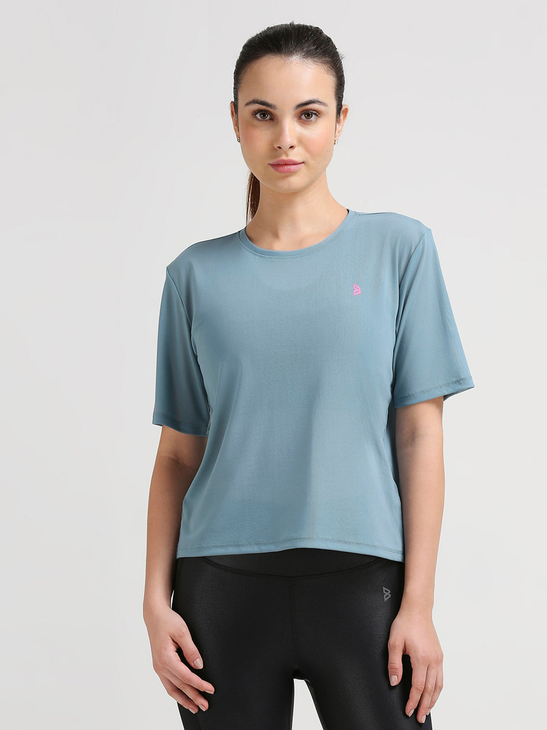 Aqua Teal Functional Mesh Tee