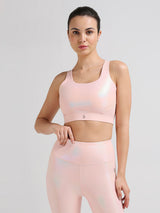 Challenge Accepted Peach Holo Sports Bra