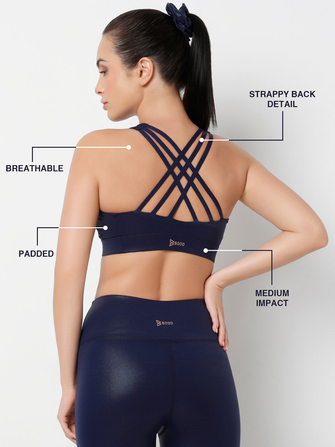 Midnight Navy Gloss Sports Bra