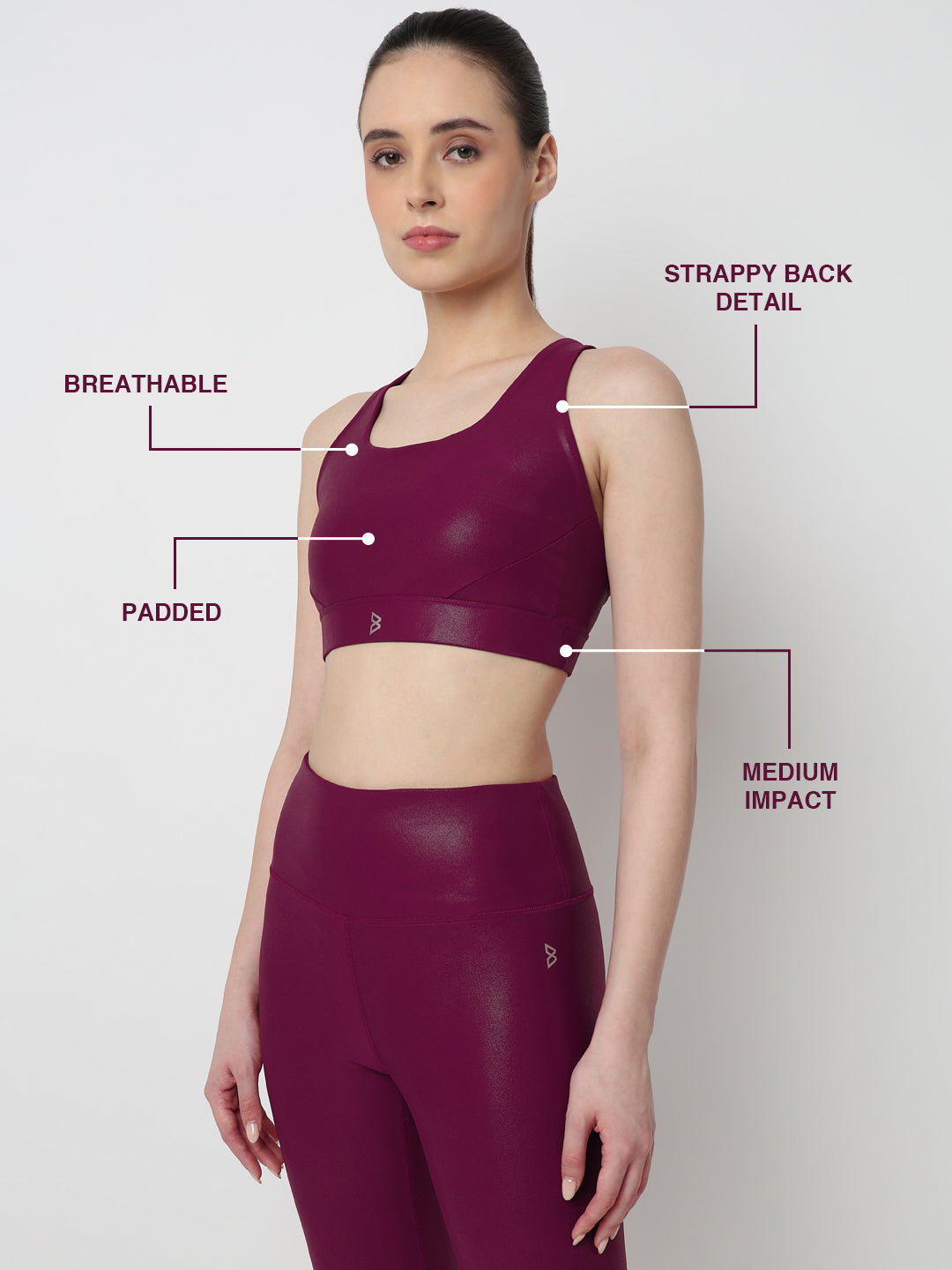 Wine Velocity Gloss Sports Bra