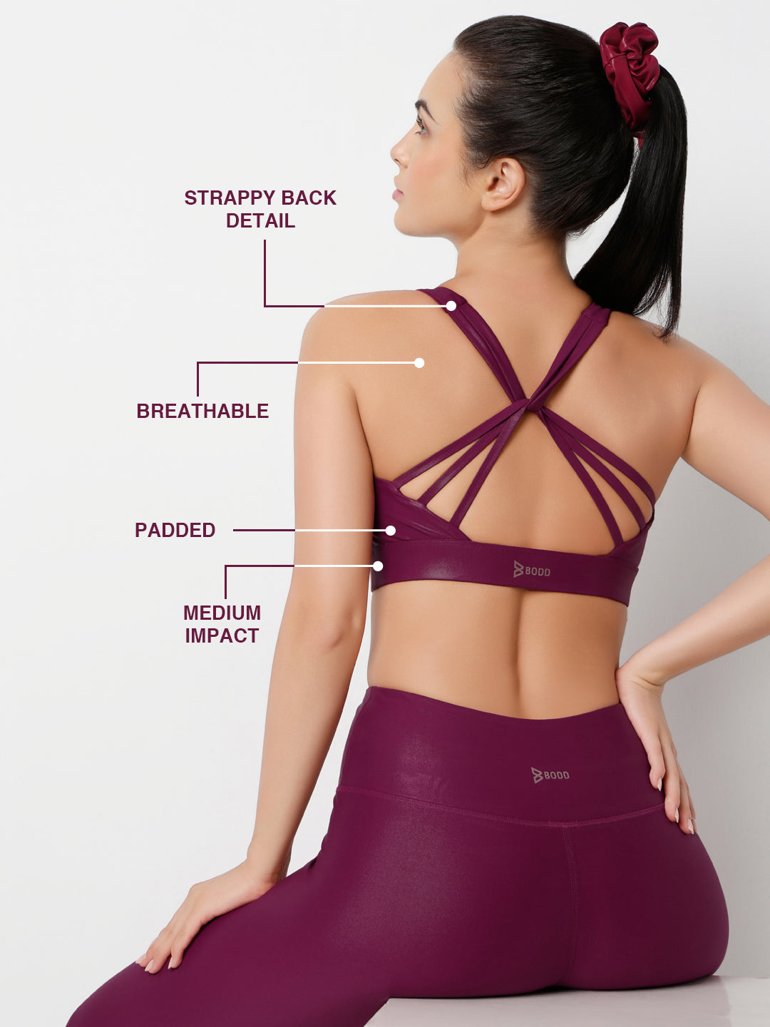 Wine Velocity Gloss Sports Bra