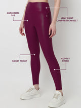 Wine Velocity Gloss Leggings