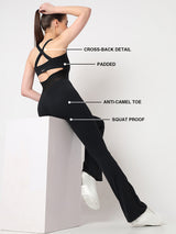 LunaMotion Black Flared Bodysuit