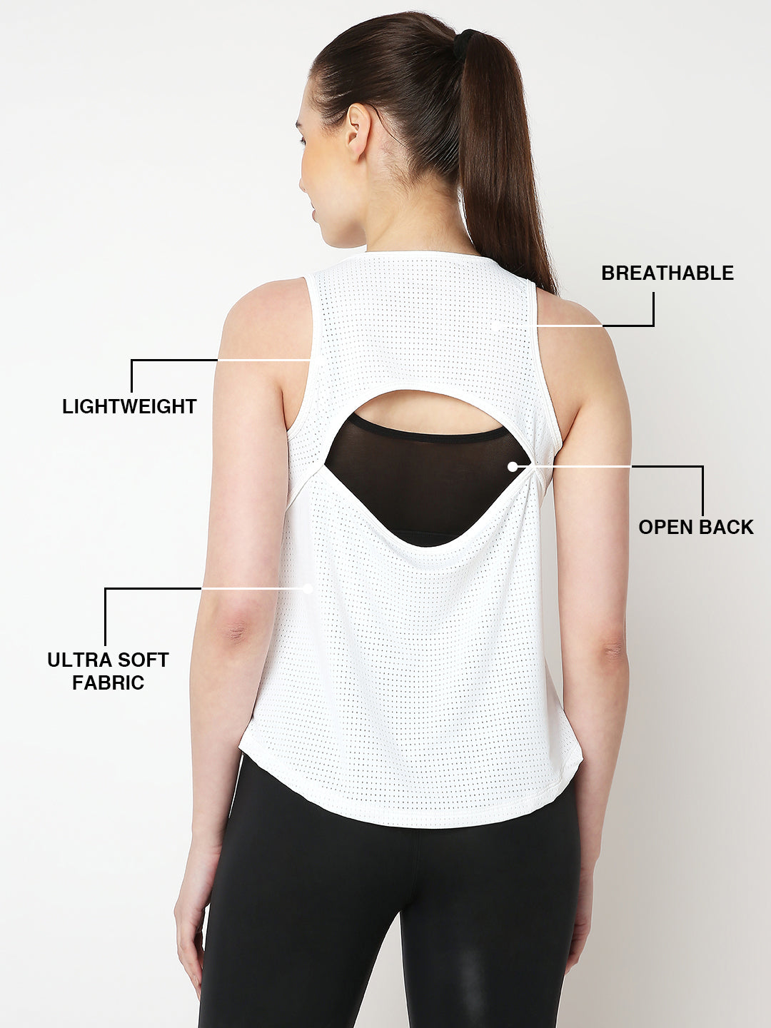 White Open Back Tank