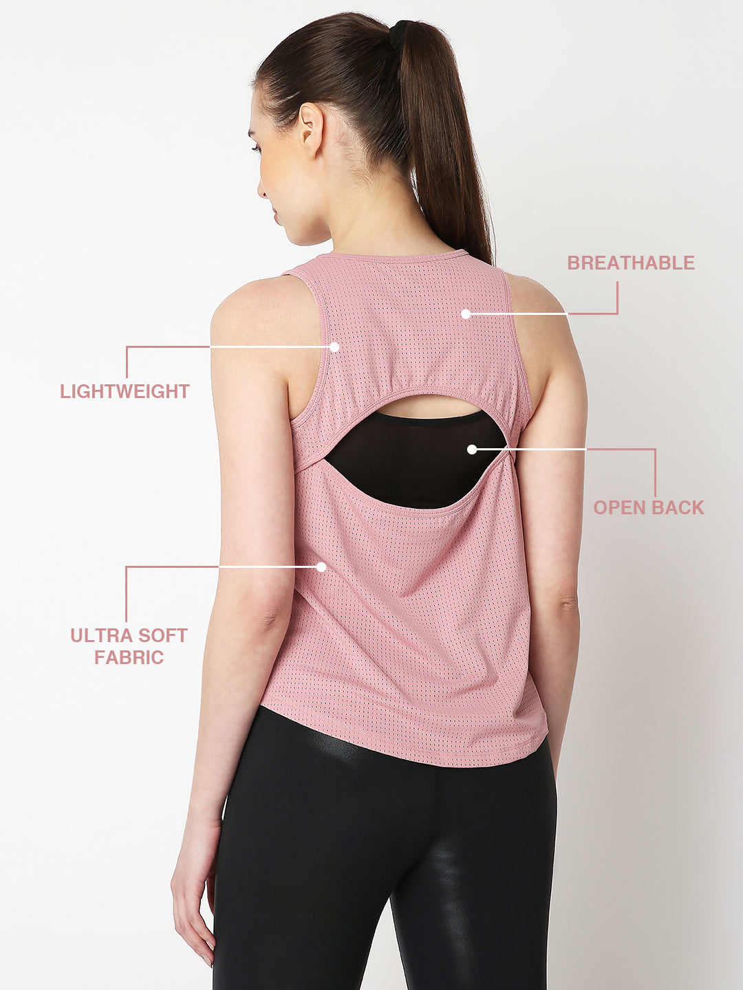 Blush Pink Open Back Tank