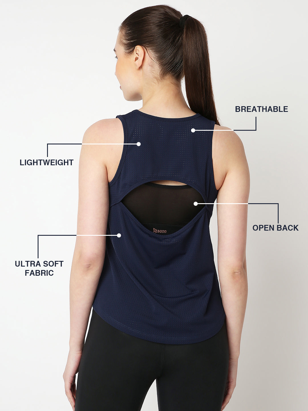 Midnight Navy Open Back Tank