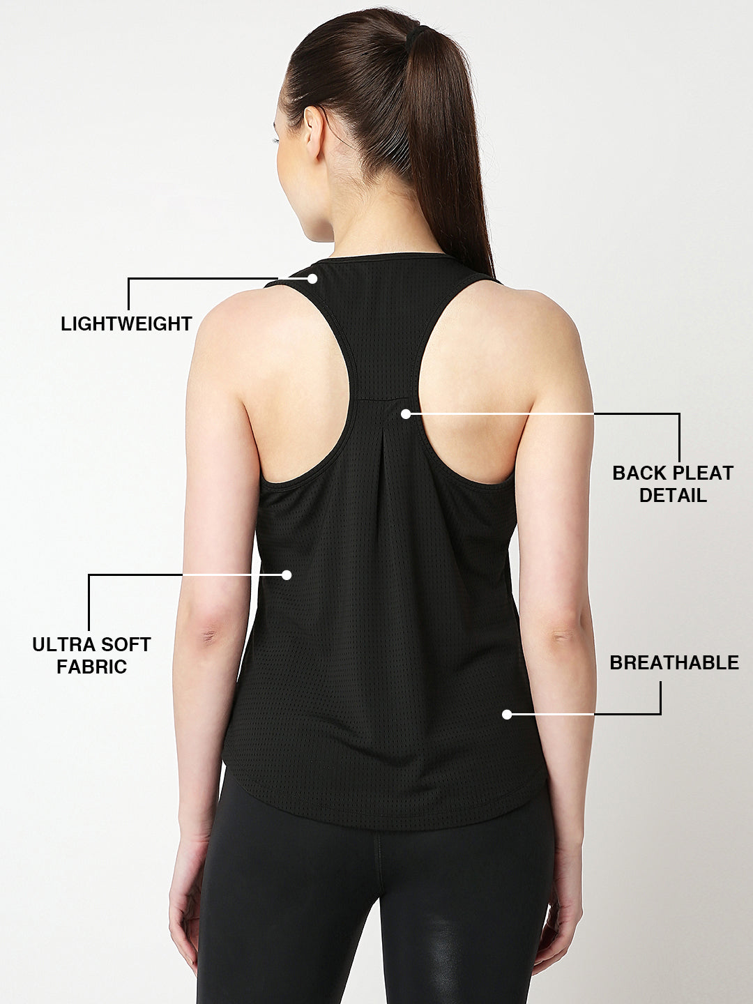 Power Black Racerback Tank