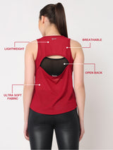 Aurora Red Mesh Open Back Tank