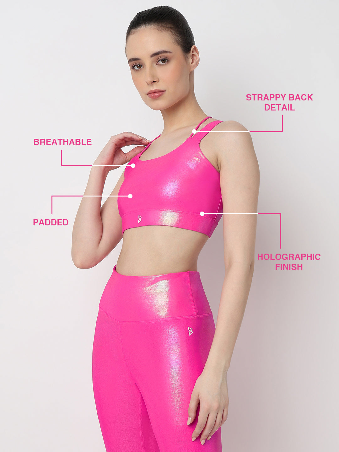 Got That Glow Pink Holo Sports Bra