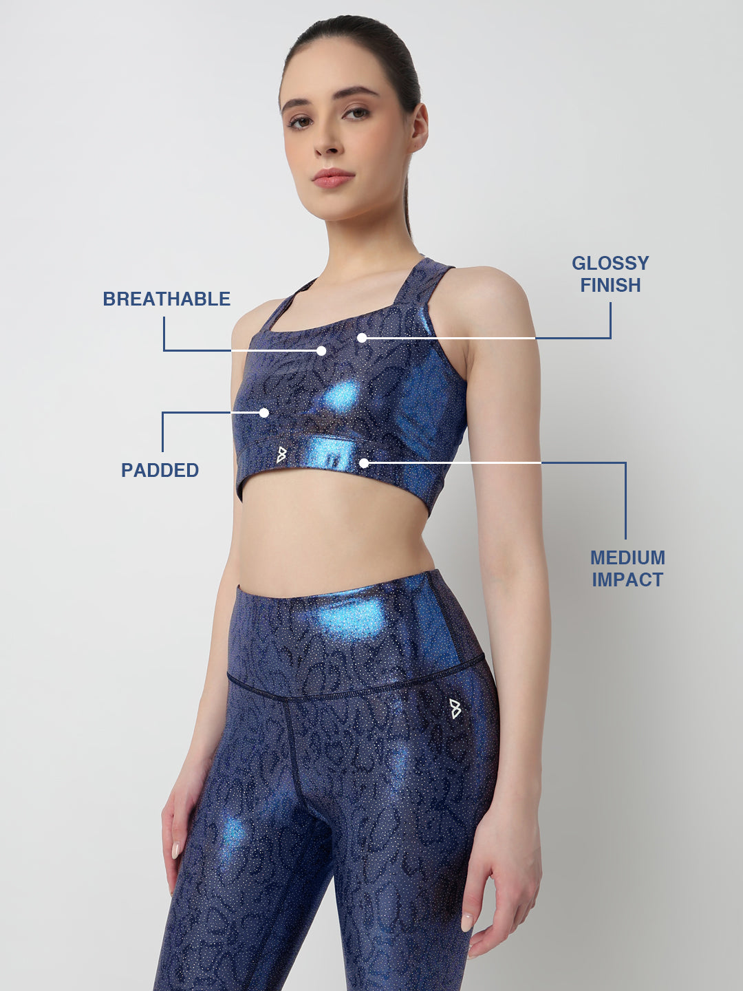 New Era Blue Gloss Sports Bra