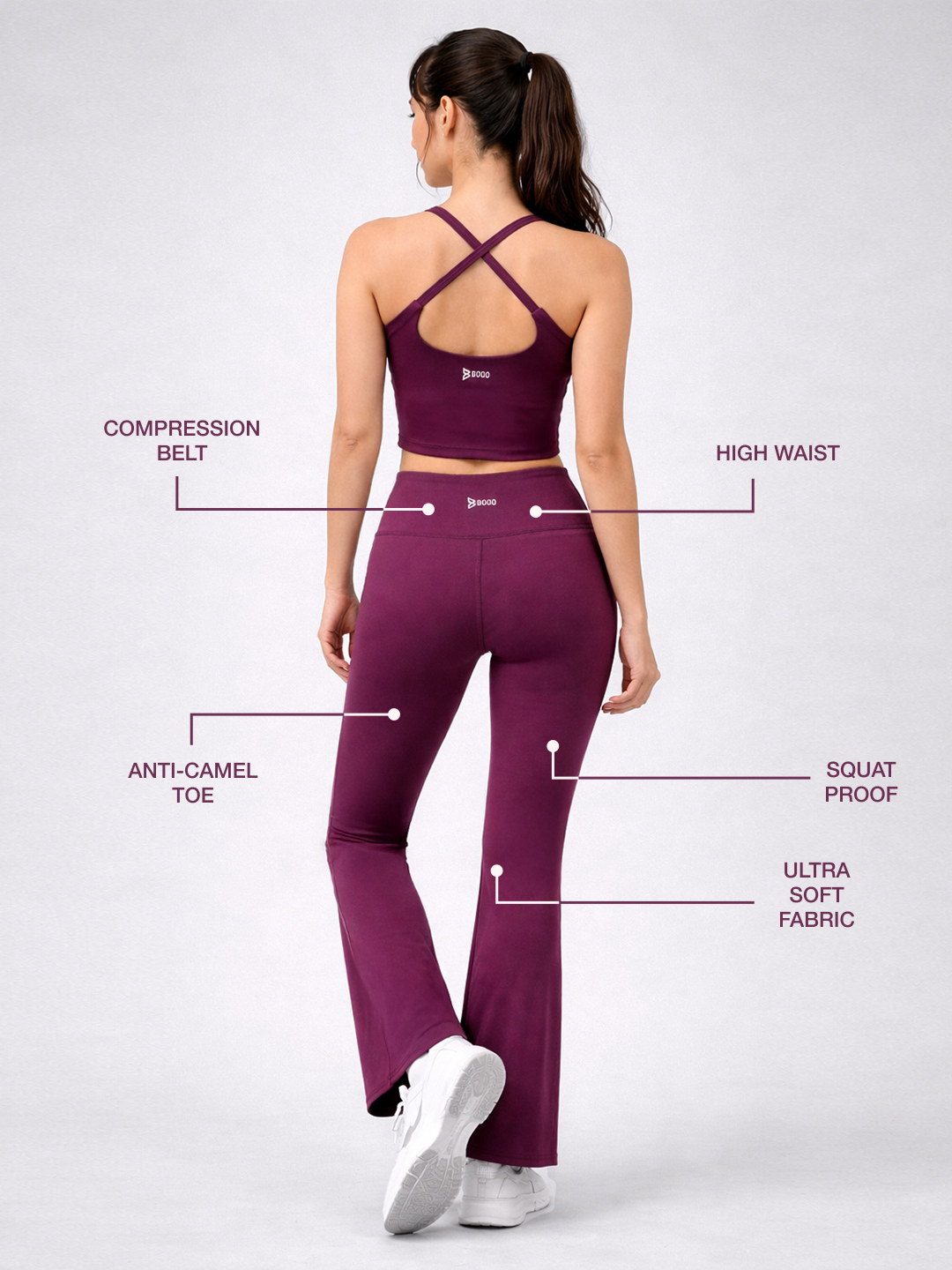 Plum Buttersoft Contour Flared Pants