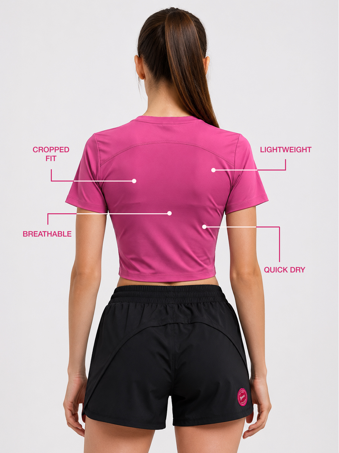 Pink Glow Velocity Crop Top