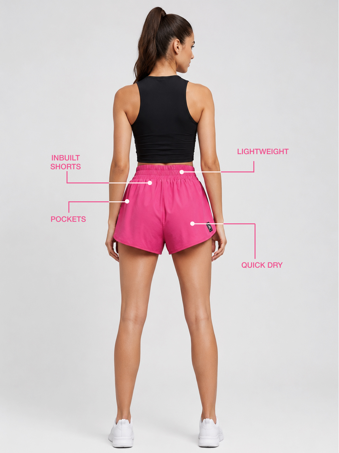 Berry Pink Drift Running Shorts