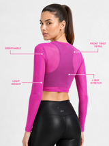Pink Long Sleeve Mesh Cover Up