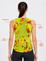 Neon Tie-Dye Overlapping Mesh Tank
