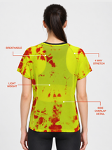 Neon Tie-Dye Overlapping Mesh Tee