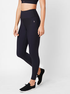 Black Ribbed Frill Leggings Set BODD ACTIVE