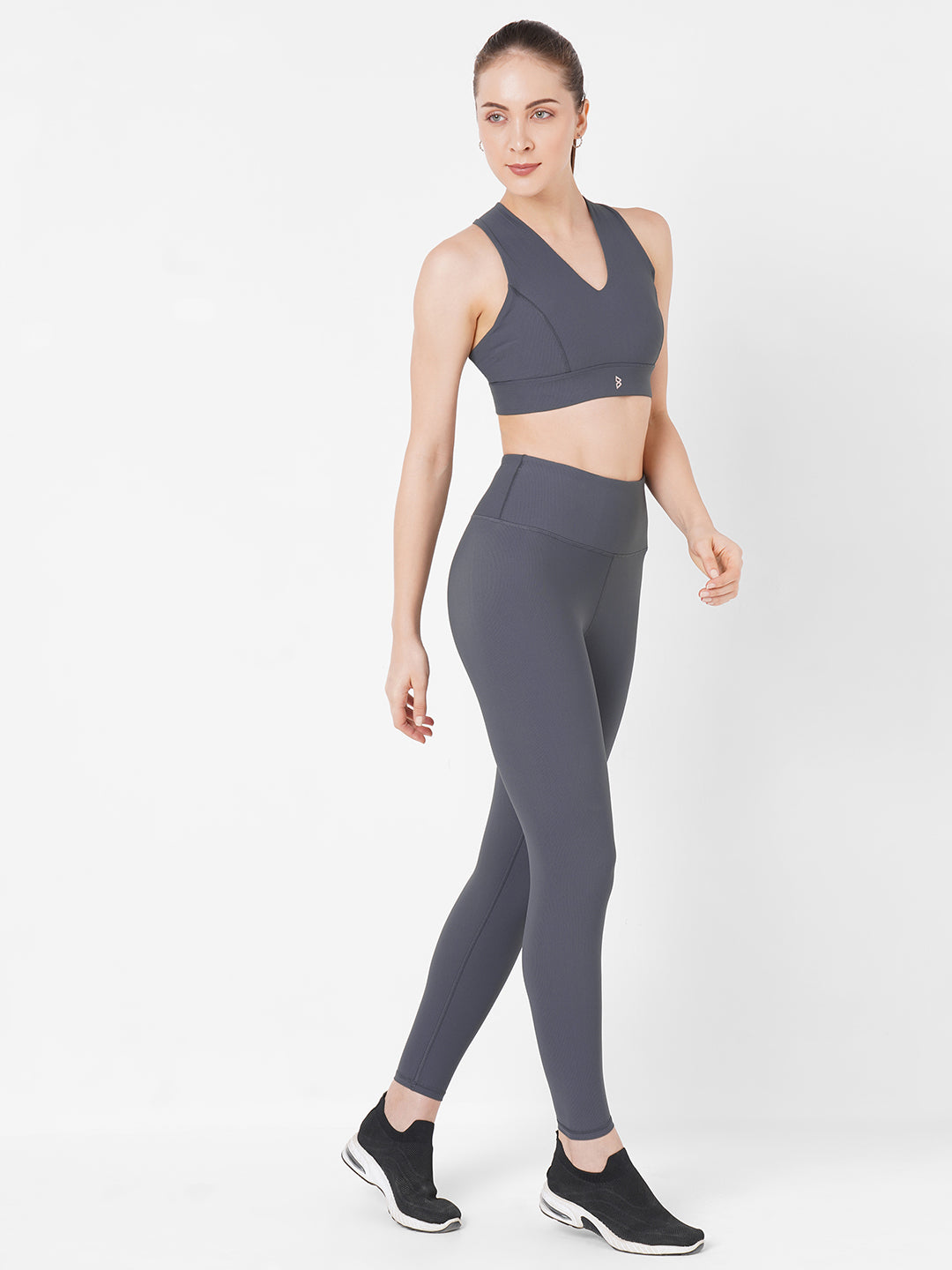 Stone Grey Ribbed Leggings BODD ACTIVE