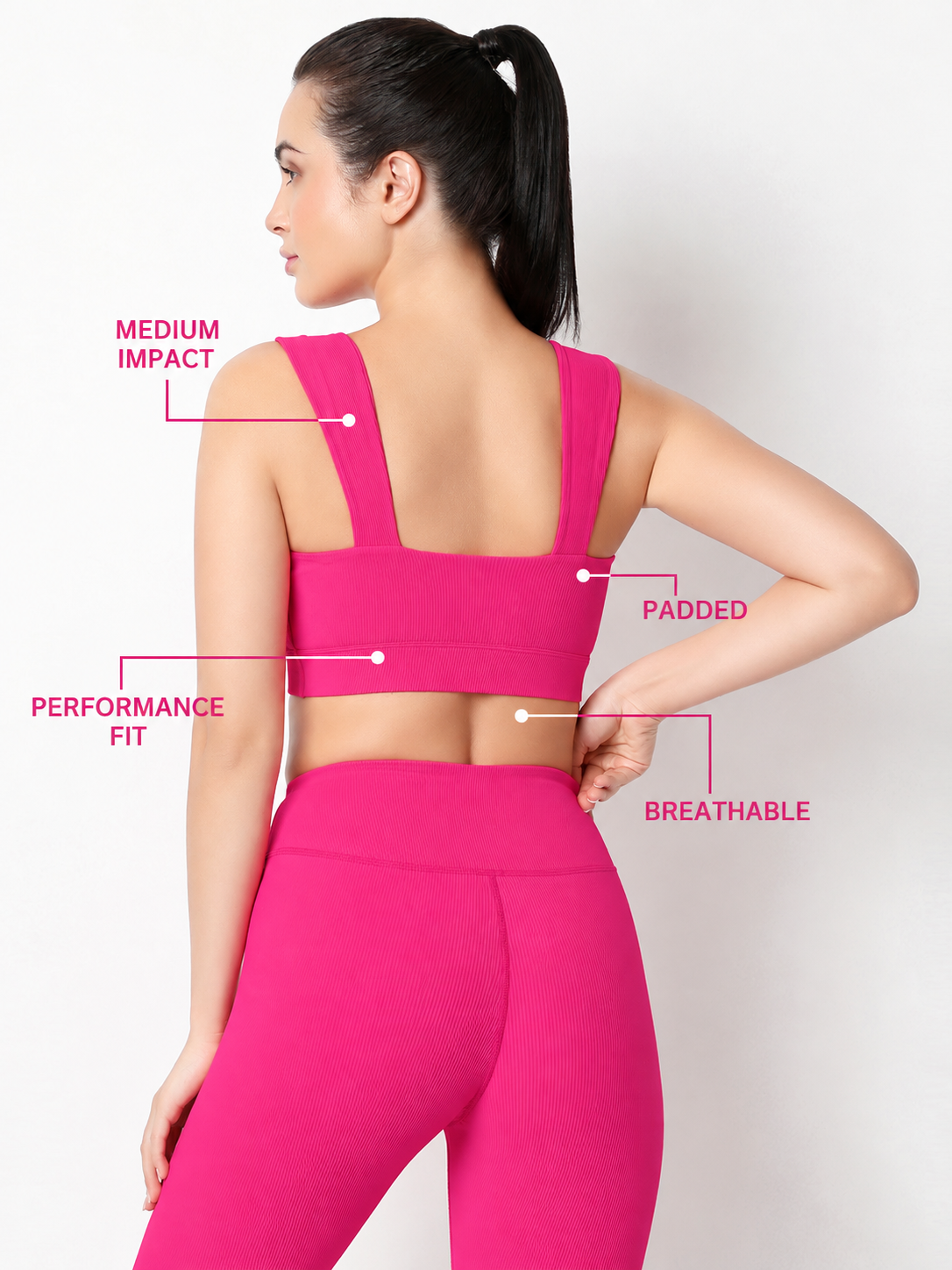 PilatesPro PinkRib Sports Bra