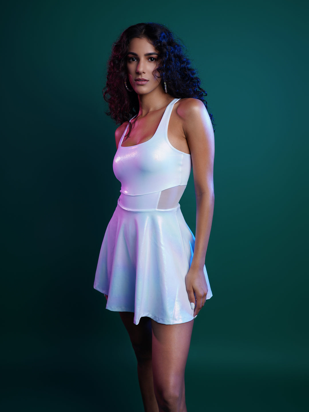 White Holo Tennis Dress BODD ACTIVE