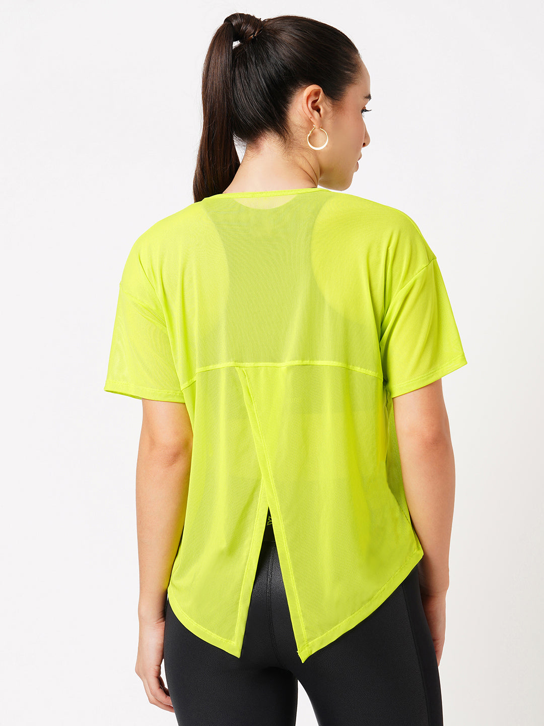 Neon Tie Up Mesh Tee BODD ACTIVE