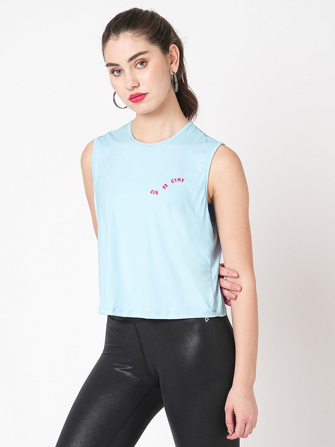 Gin Or Gym Blue Tank BODD ACTIVE