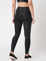 Meet Me In Manhattan Black Metallic Leggings BODD ACTIVE