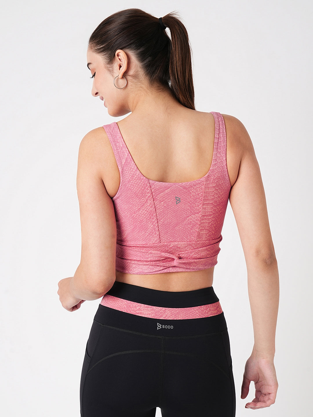 Level Up Pink Longline Sports Bra BODD ACTIVE
