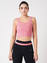 Level Up Pink Longline Sports Bra BODD ACTIVE